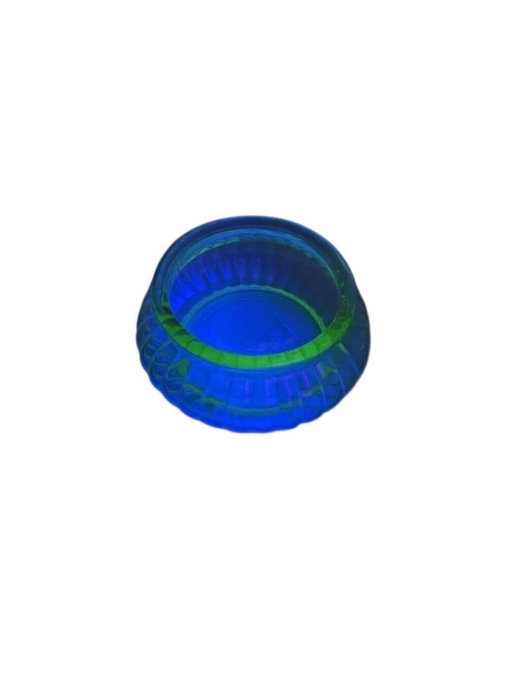 Green Uranium Depression Glass Bowl 4.5”